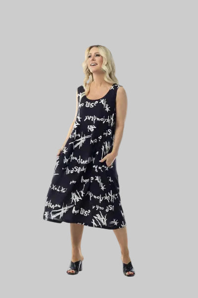 Black And White Print Dress