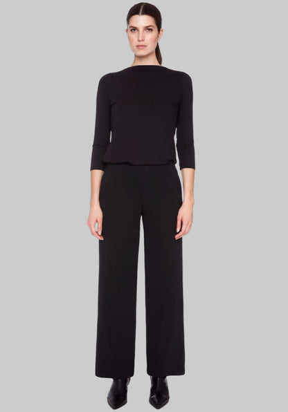 Solid Compression Wide Leg Full Length Pant