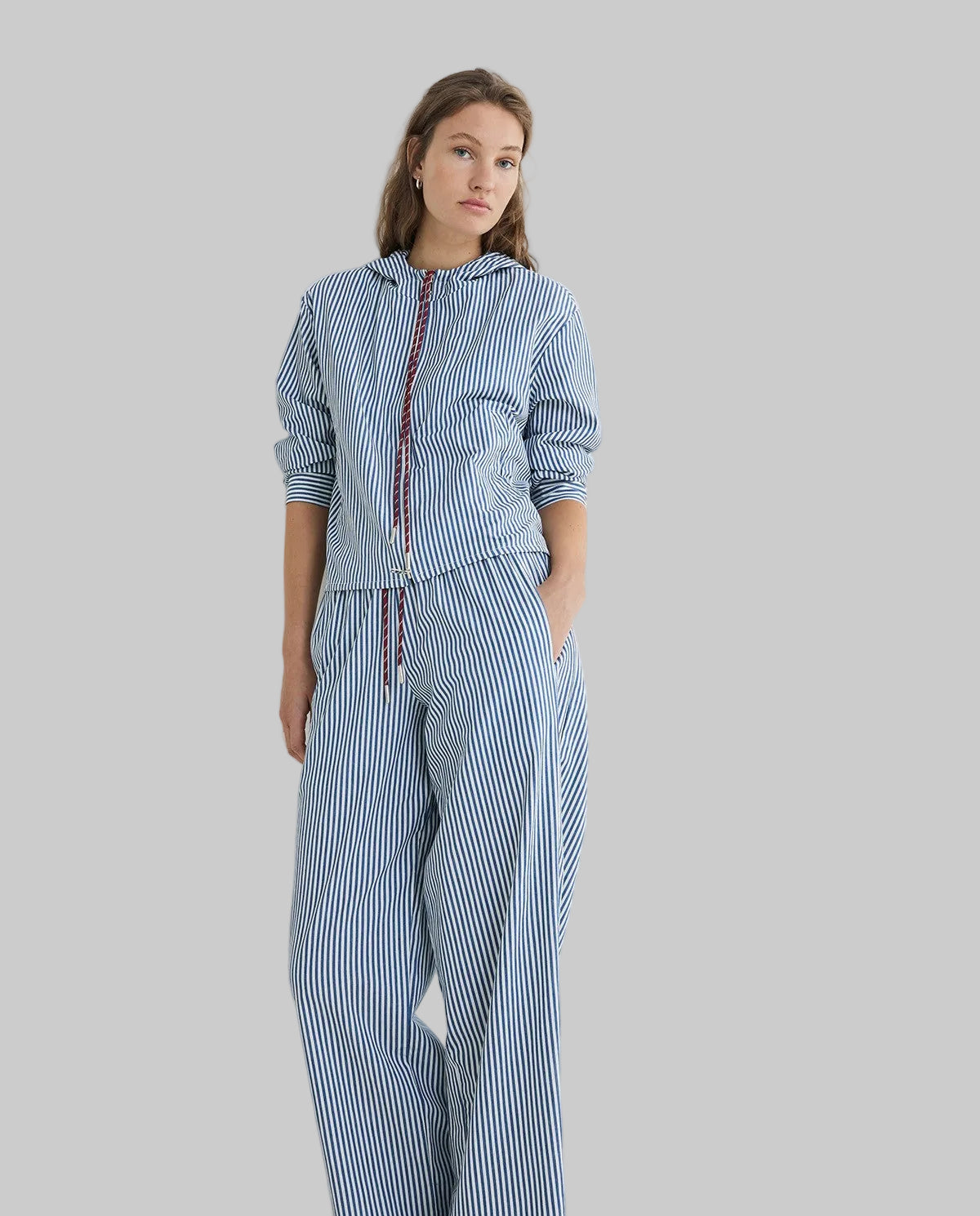 Wide Leg Striped Trousers