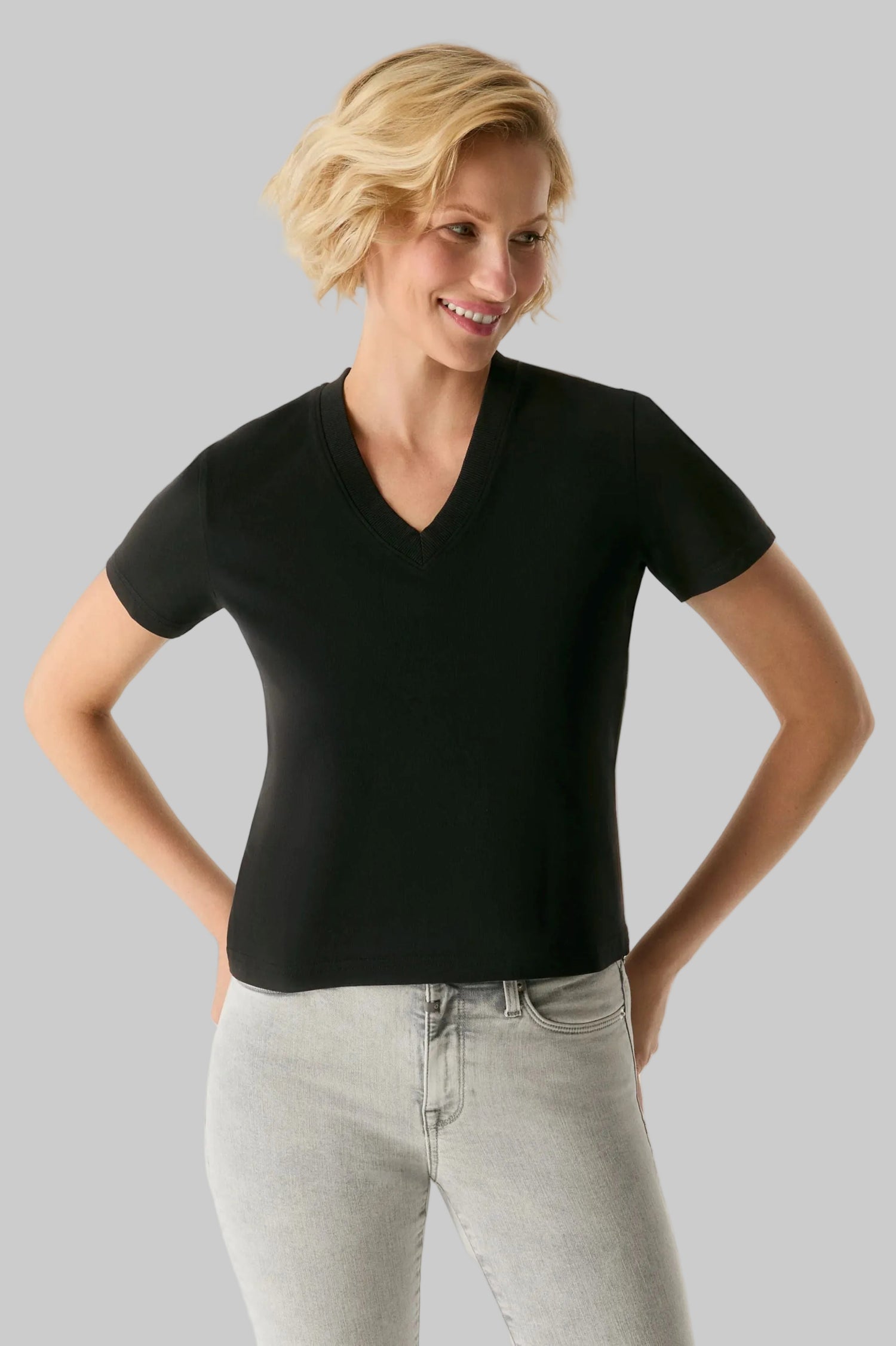 Greta V Neck Short Sleeve T shirt