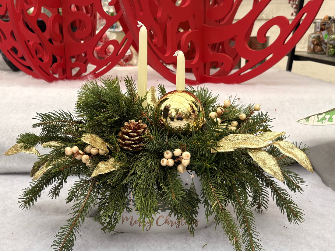 2026 "Merry Christmas" Centrepiece with Candle December 13th 10am