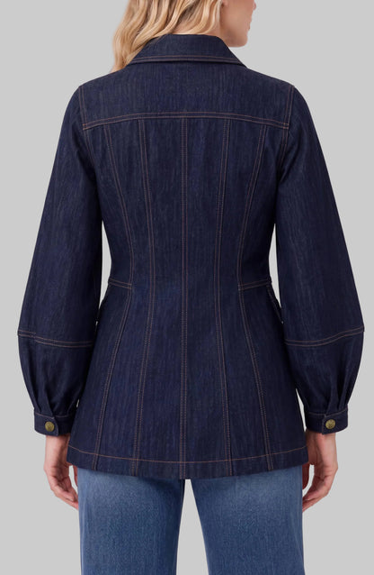 Lantern Sleeve Denim Jacket