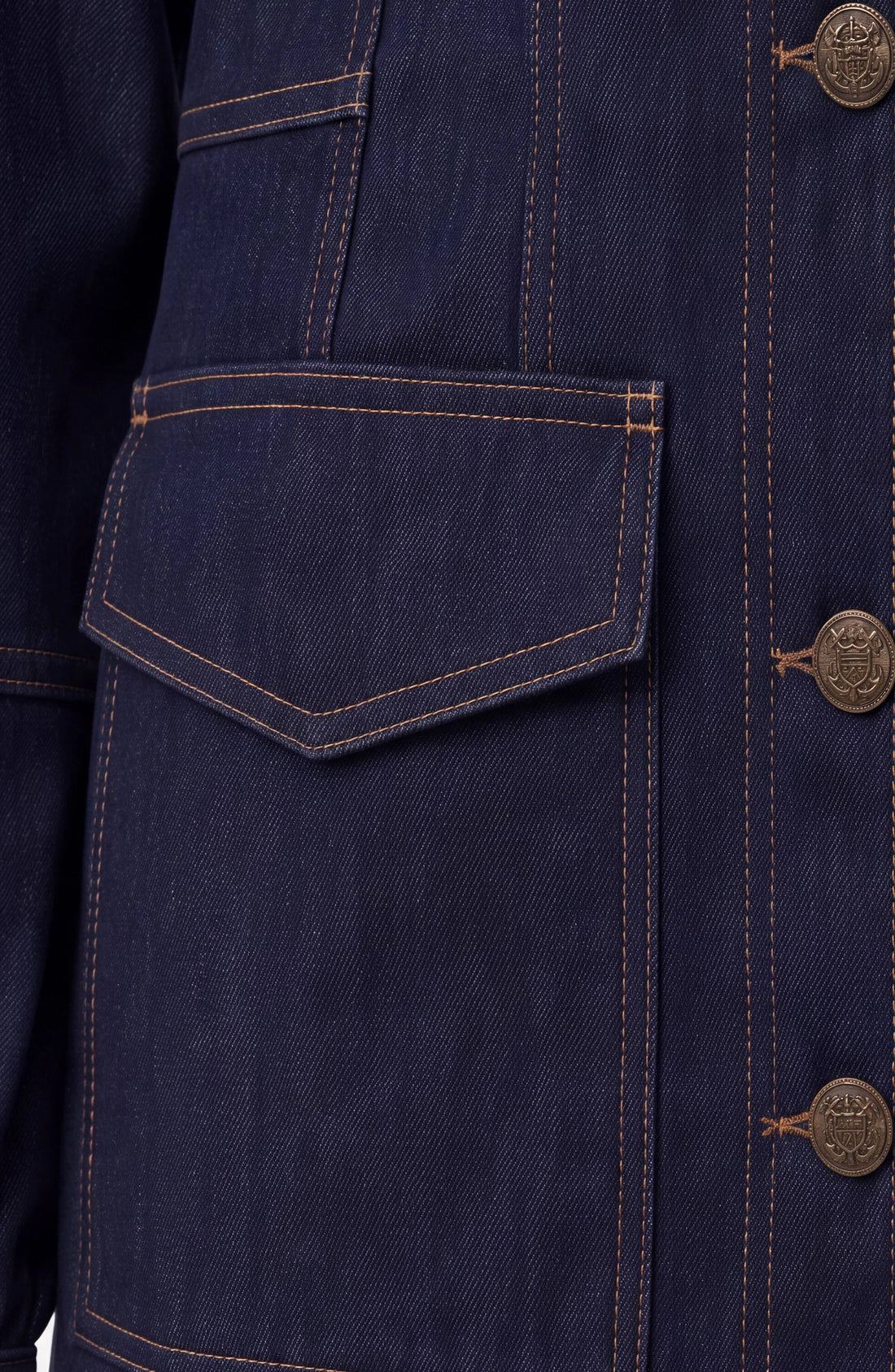 Lantern Sleeve Denim Jacket