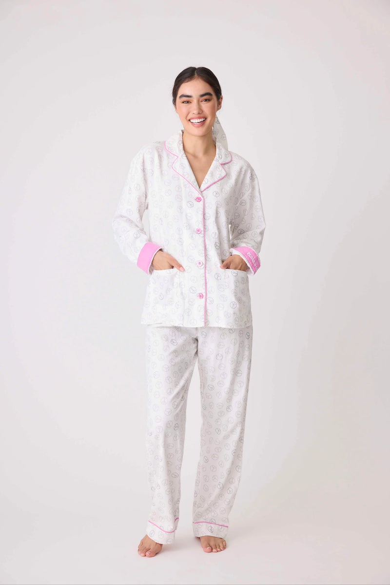 Peace and Love Flannel PJ Set