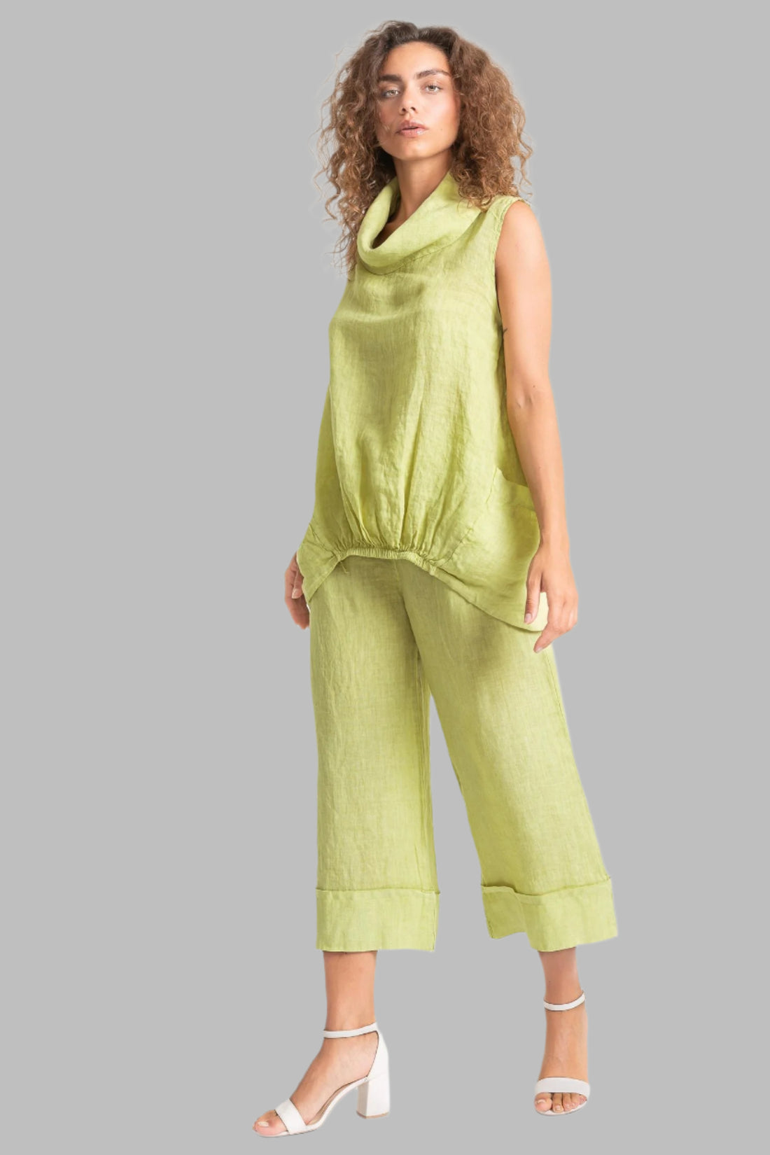 Cowl Neck French Linen Top