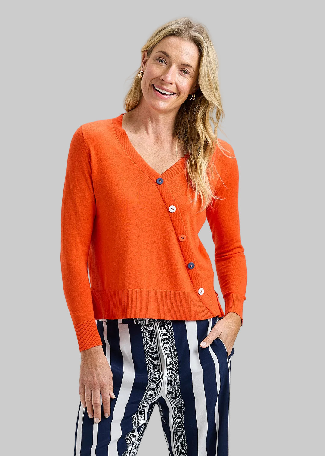 Angle Button Sweater