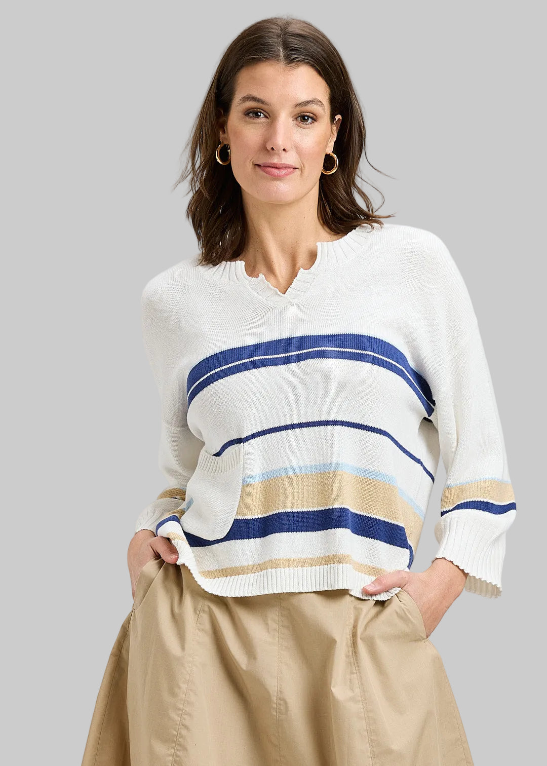 Crop Stripe Sweater