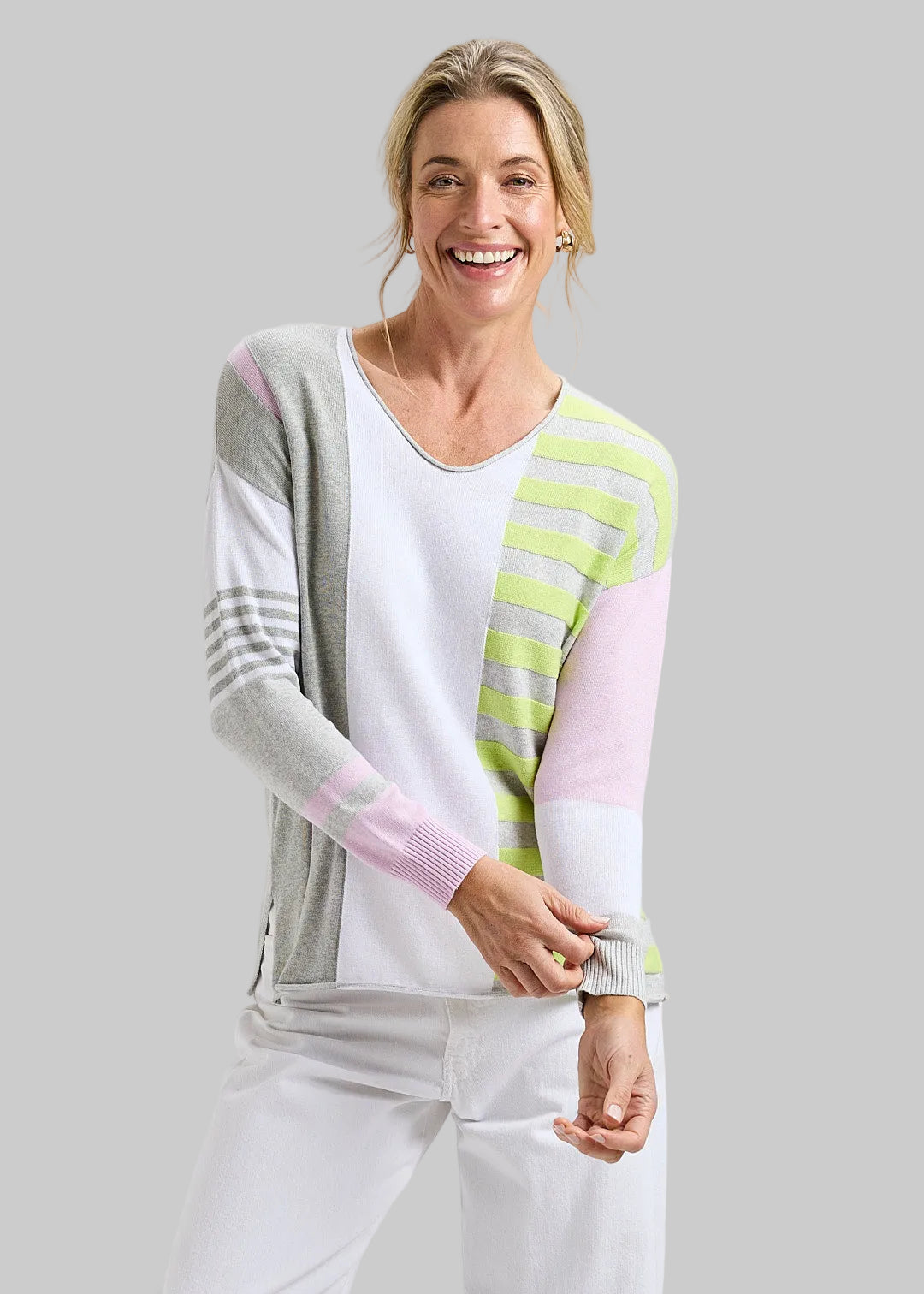 Contrast Striped Sweater