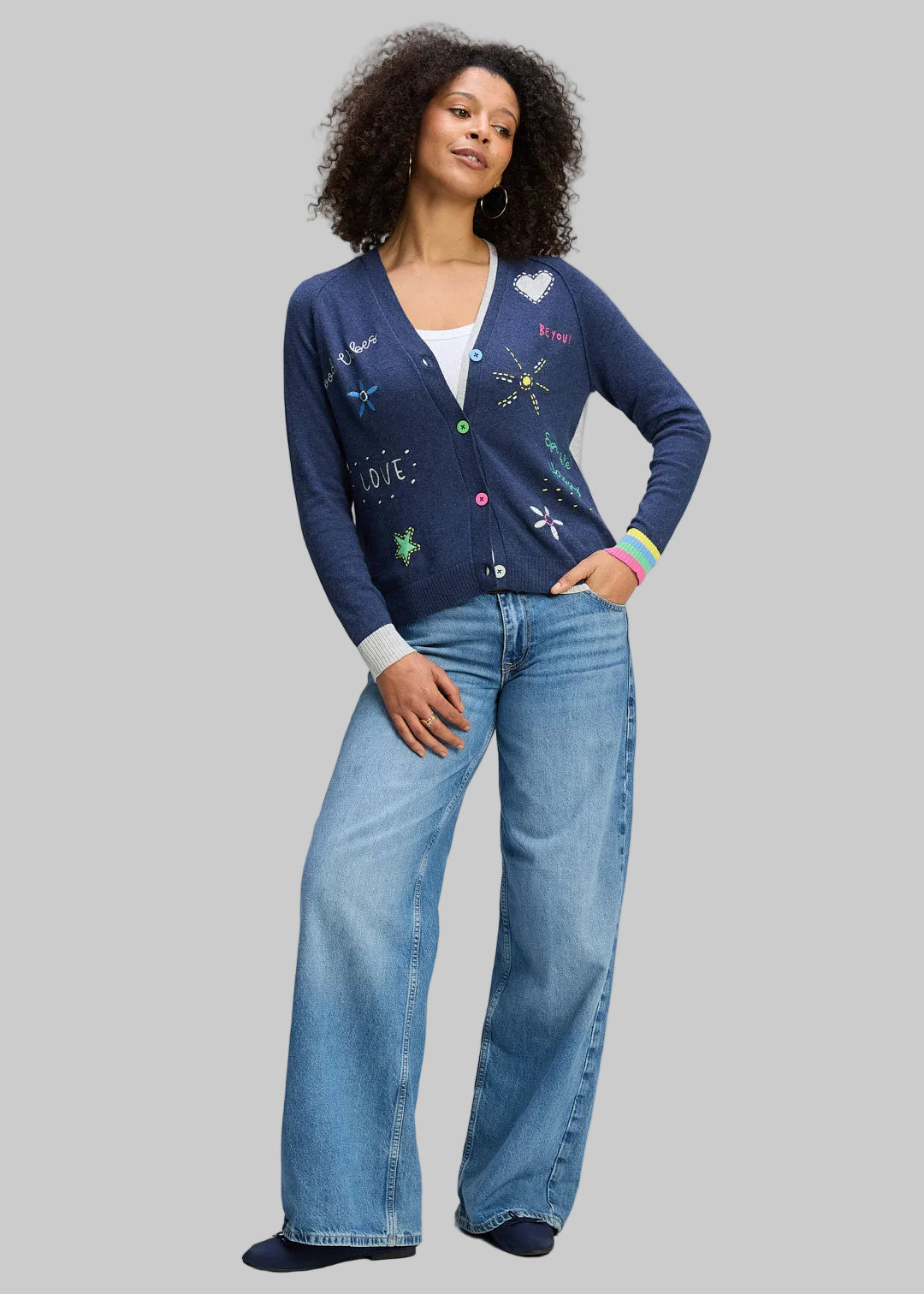 Good Vibes Denim Cardigan