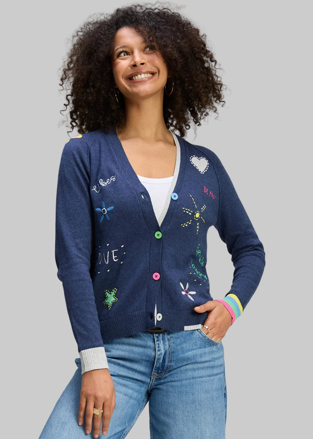Good Vibes Denim Cardigan