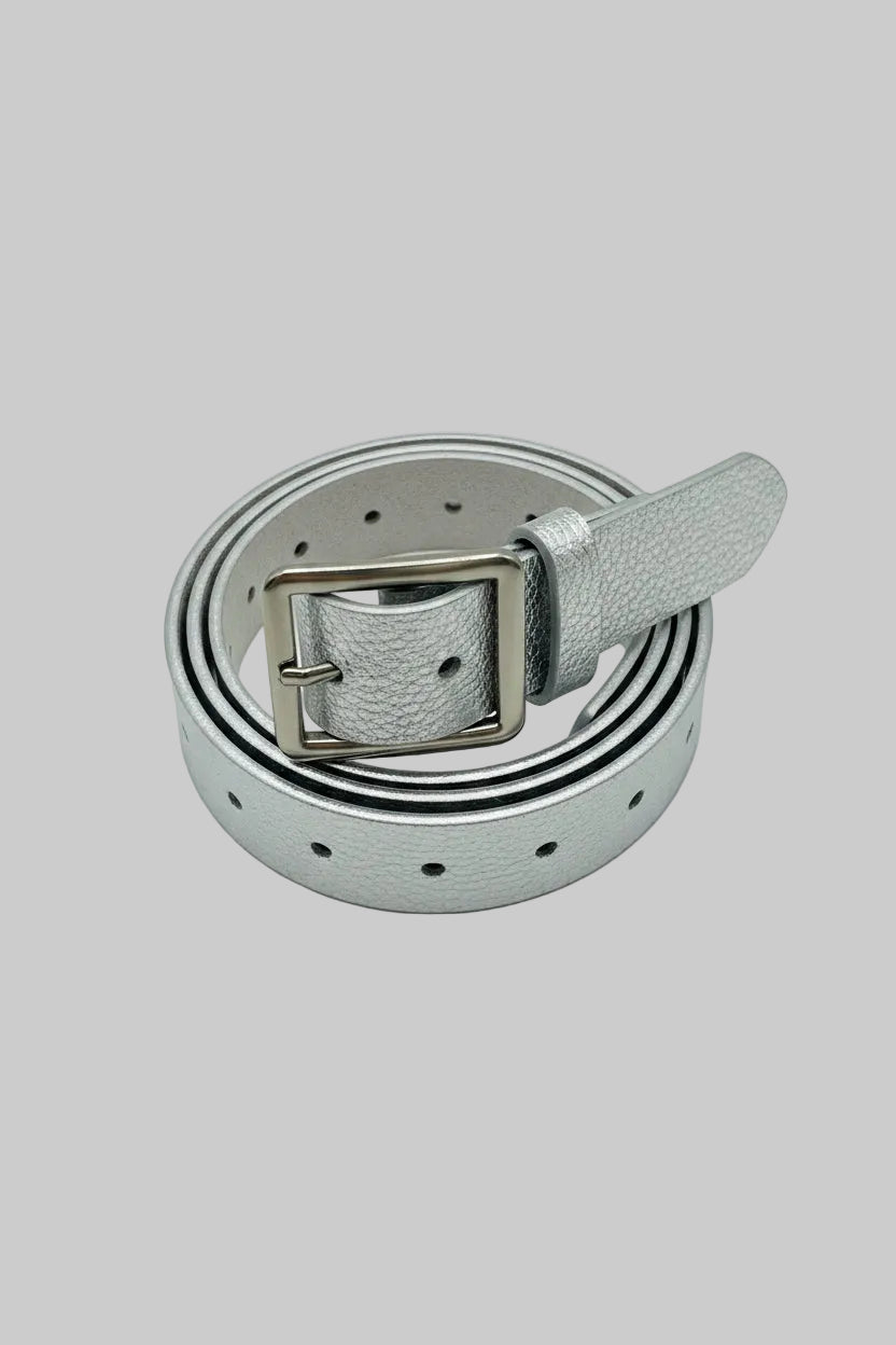 Pearlized Italian Leather Belt