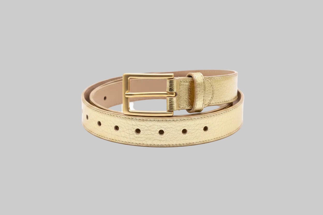 Metallic Finish Leather Belt
