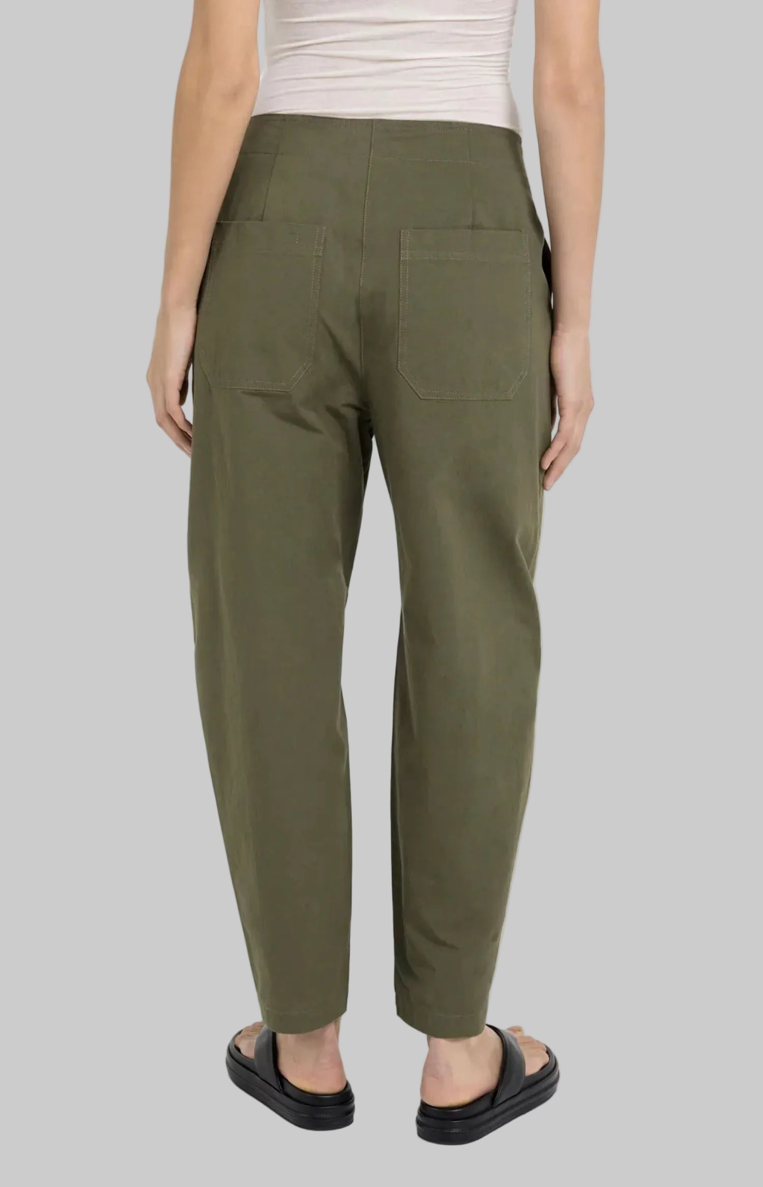 Barrel Trouser With Button Detail