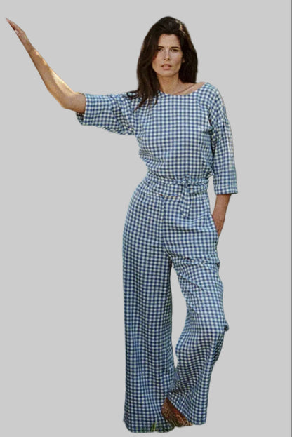 Elastic Gingham Pant