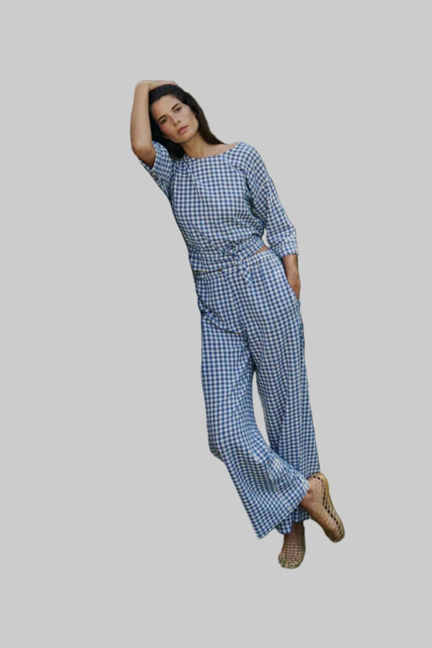 Elastic Gingham Pant