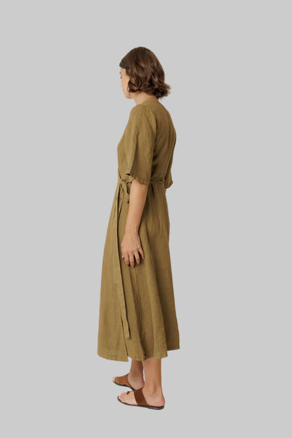 Crossover Linen Dress