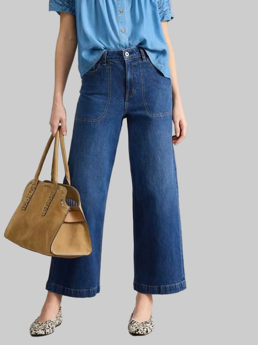 Tia Cropped Wide Leg Jean
