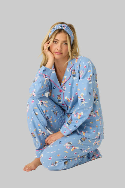 Baked Woof Love Dog Print 3-Piece Flannel PJ Set
