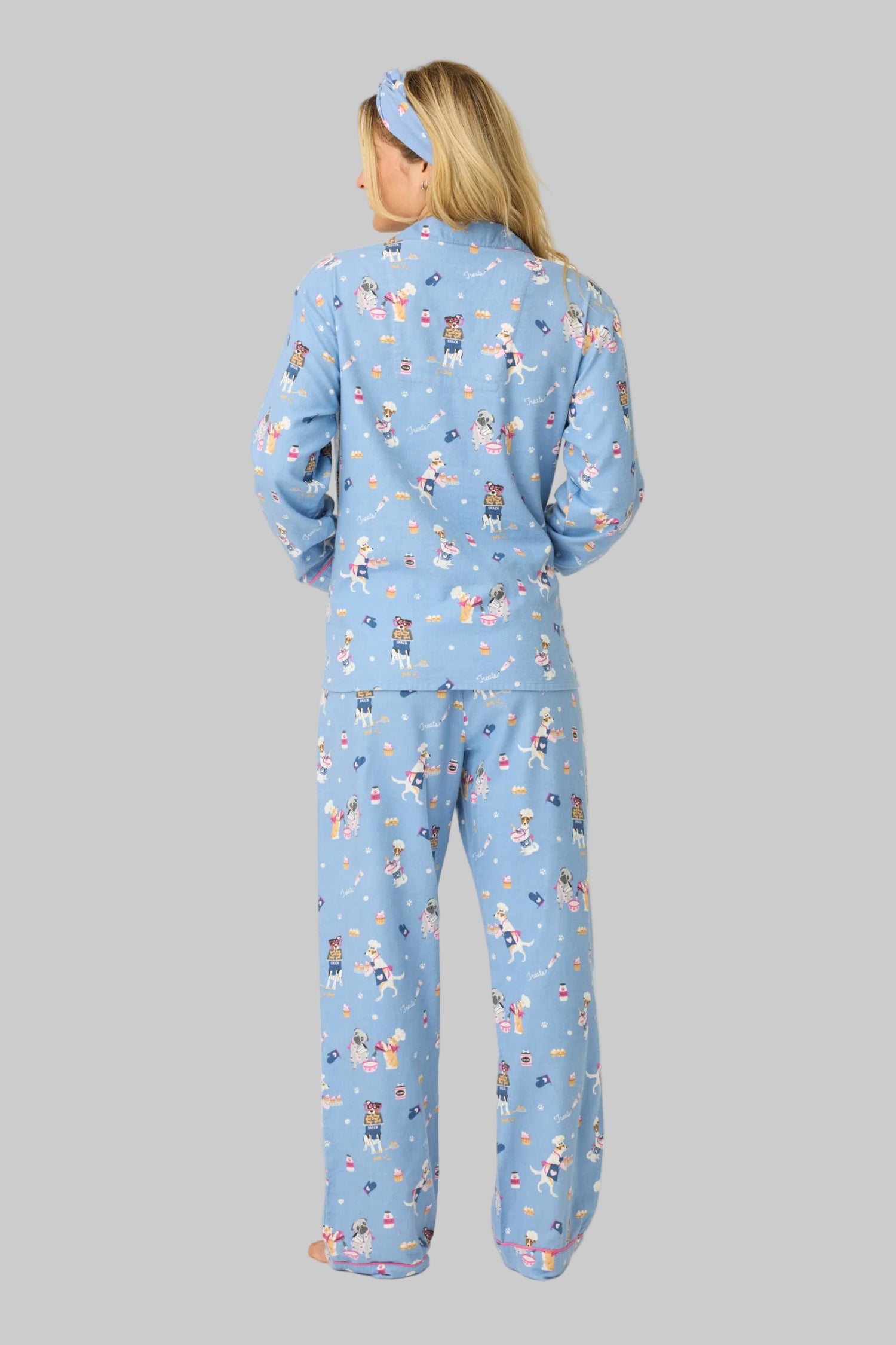 Baked Woof Love Dog Print 3-Piece Flannel PJ Set