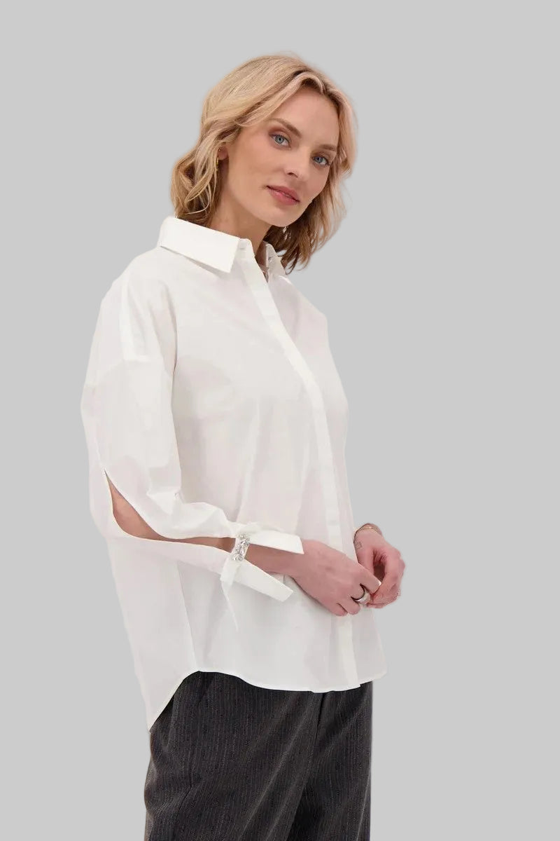Diamond Cuff Split Sleeve Shirt