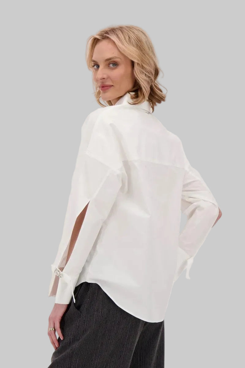 Diamond Cuff Split Sleeve Shirt