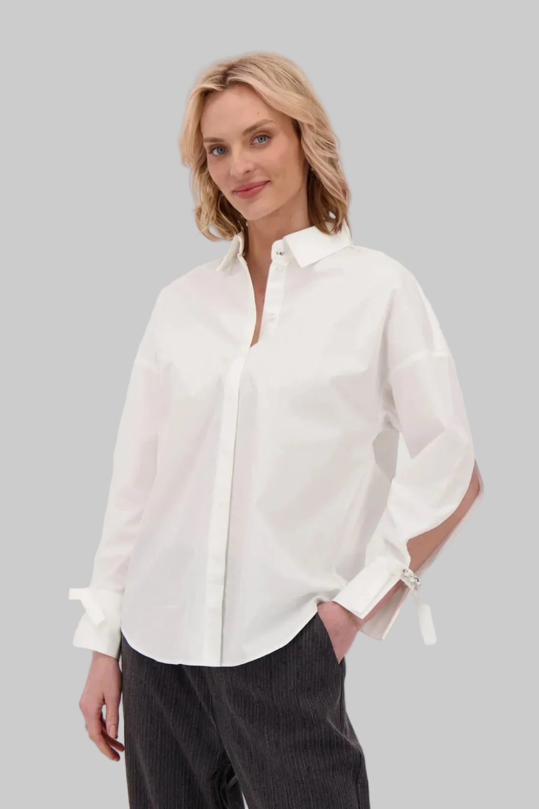 Diamond Cuff Split Sleeve Shirt