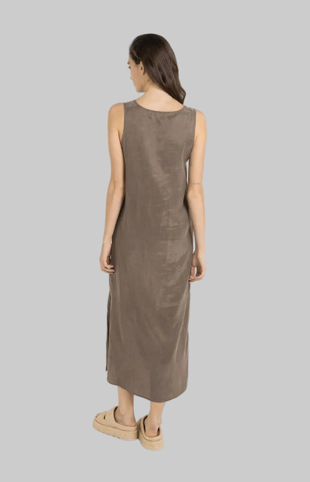 Dress With Crinkle Texture V Neck