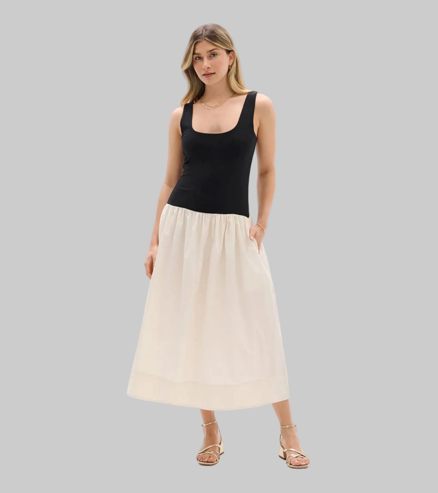 Mix Media Midi Dress