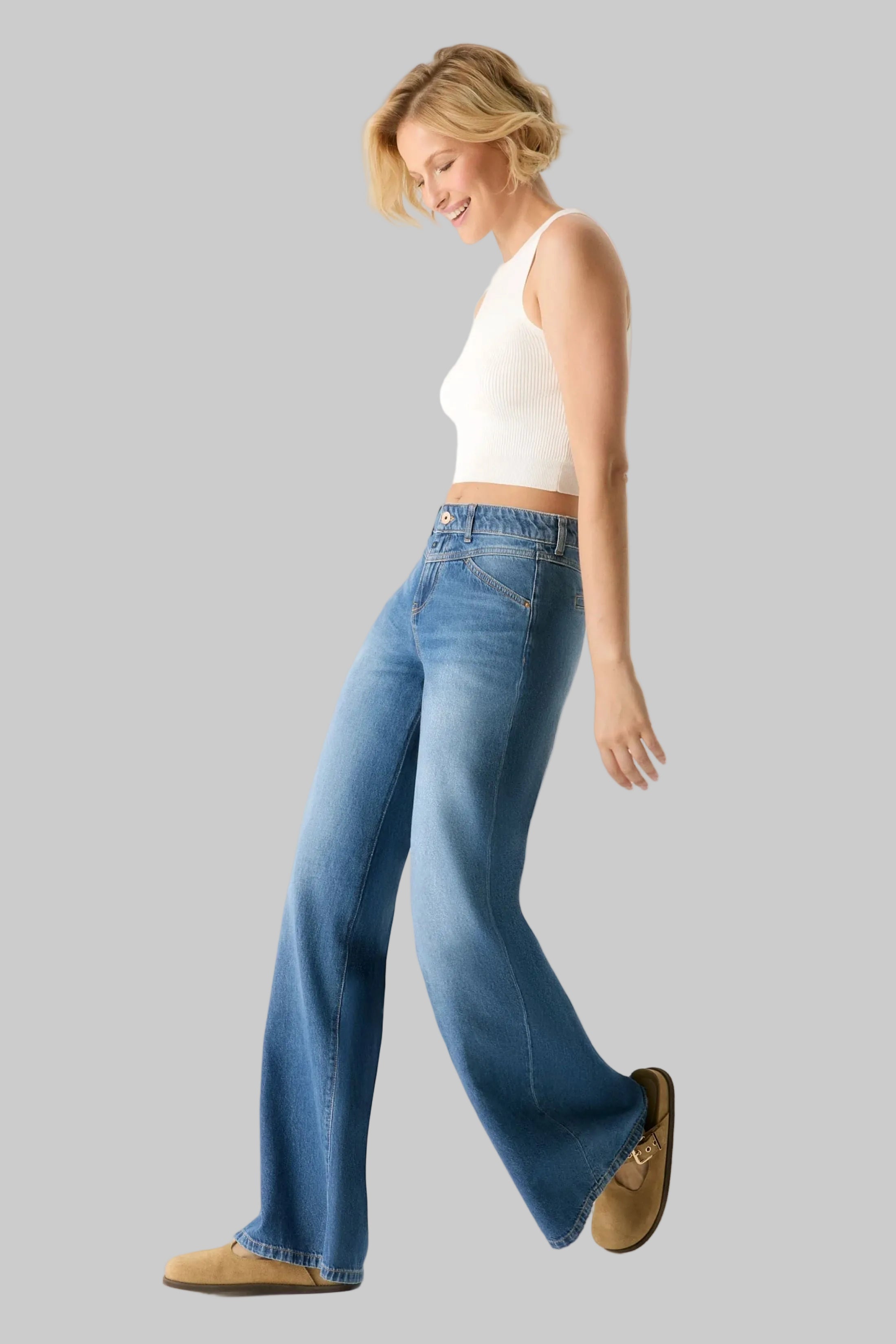 Hazel Mid Waist Full Length Jeans