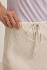 Velvet Bottom Skirt Linen