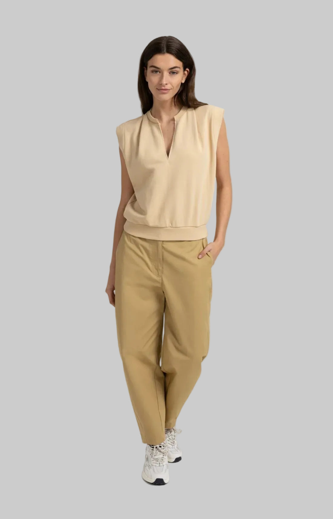 High Waist Barrel Leg Trousers