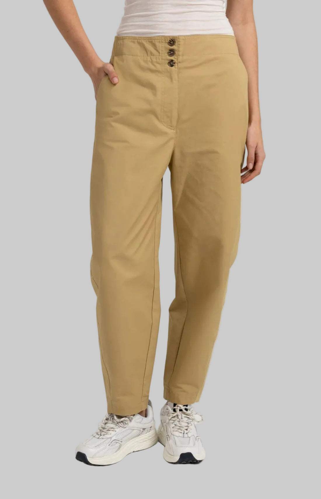High Waist Barrel Leg Trousers