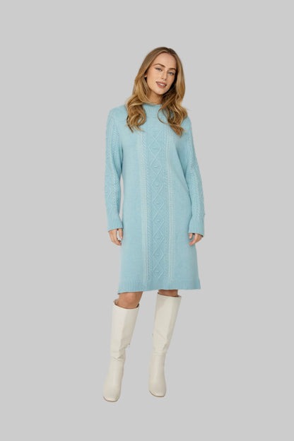 High Neck Sweater Dress