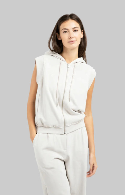 Sleeveless Hoodie With Cords