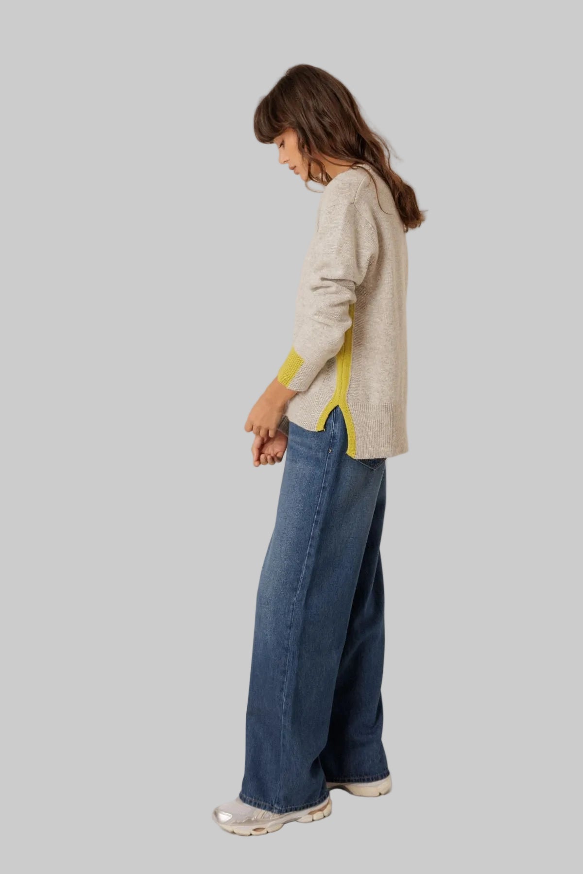 Fluorescent Tipped Cashmere Wool Blend Sweater