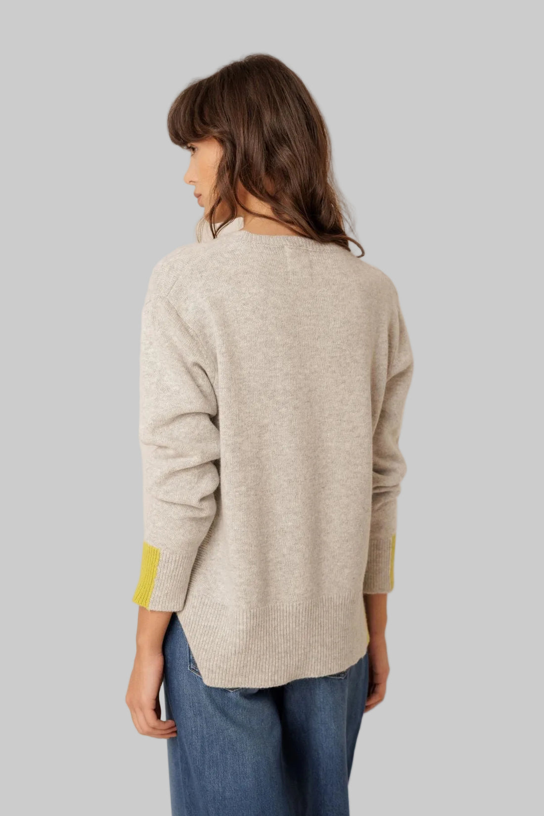 Fluorescent Tipped Cashmere Wool Blend Sweater