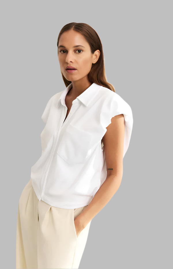 Jersey Blouse With Puff Detail