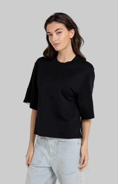 Jersey Top With Woven Details