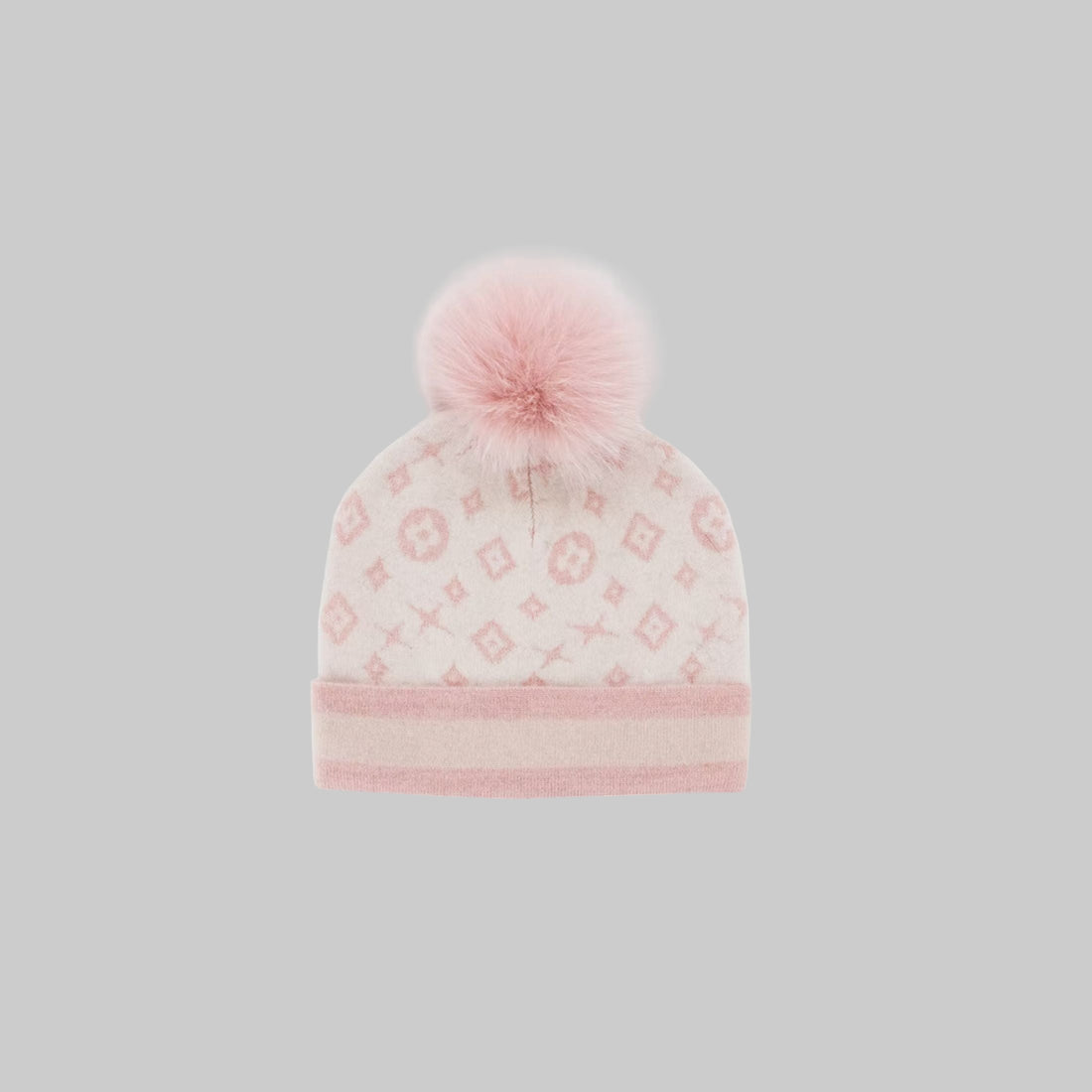 Knitted Hast With Lurex And Fox Pom