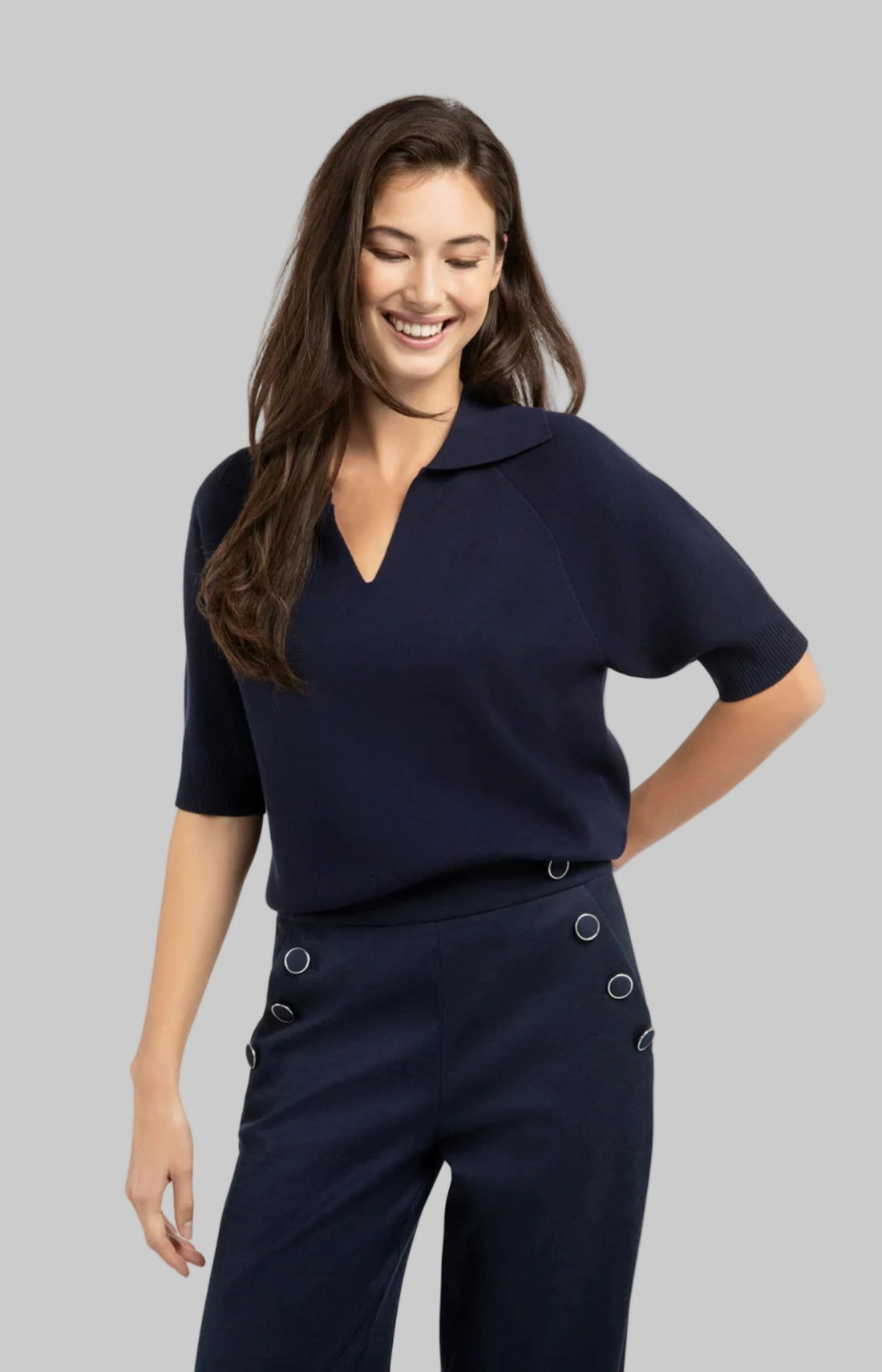 Knitted Sweater With Collar
