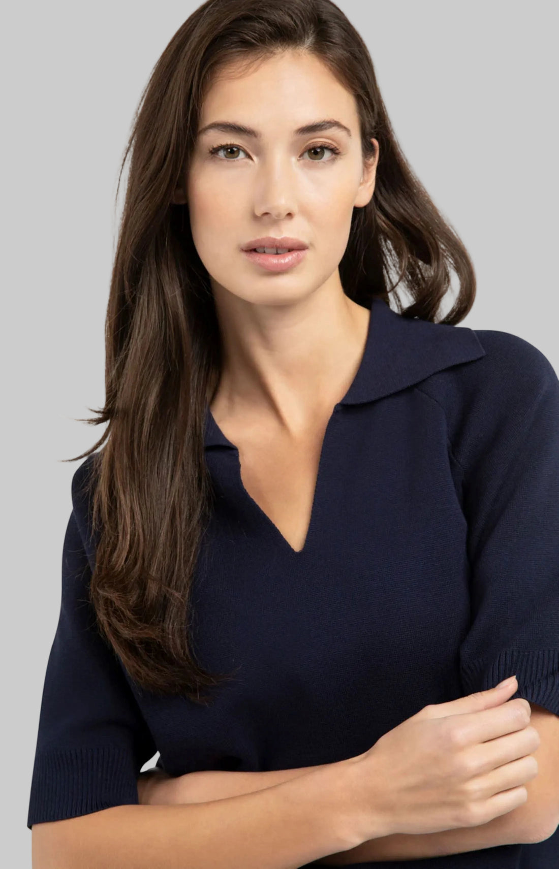 Knitted Sweater With Collar