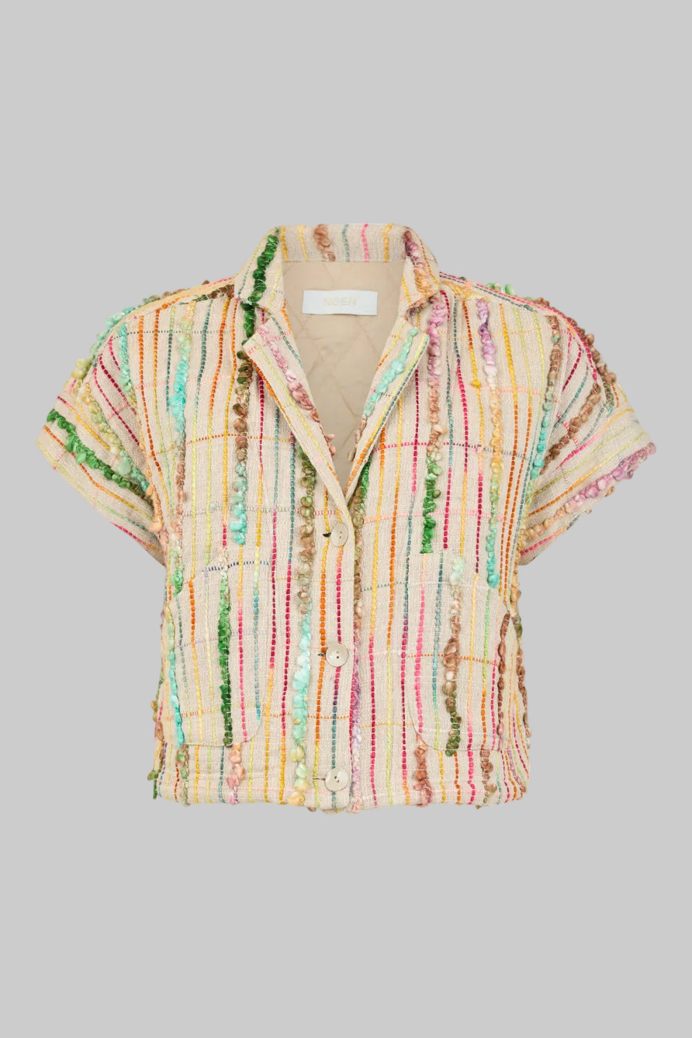 Multi Coloured Cropped Waistcoat