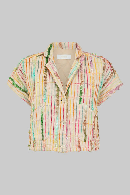 Multi Coloured Cropped Waistcoat