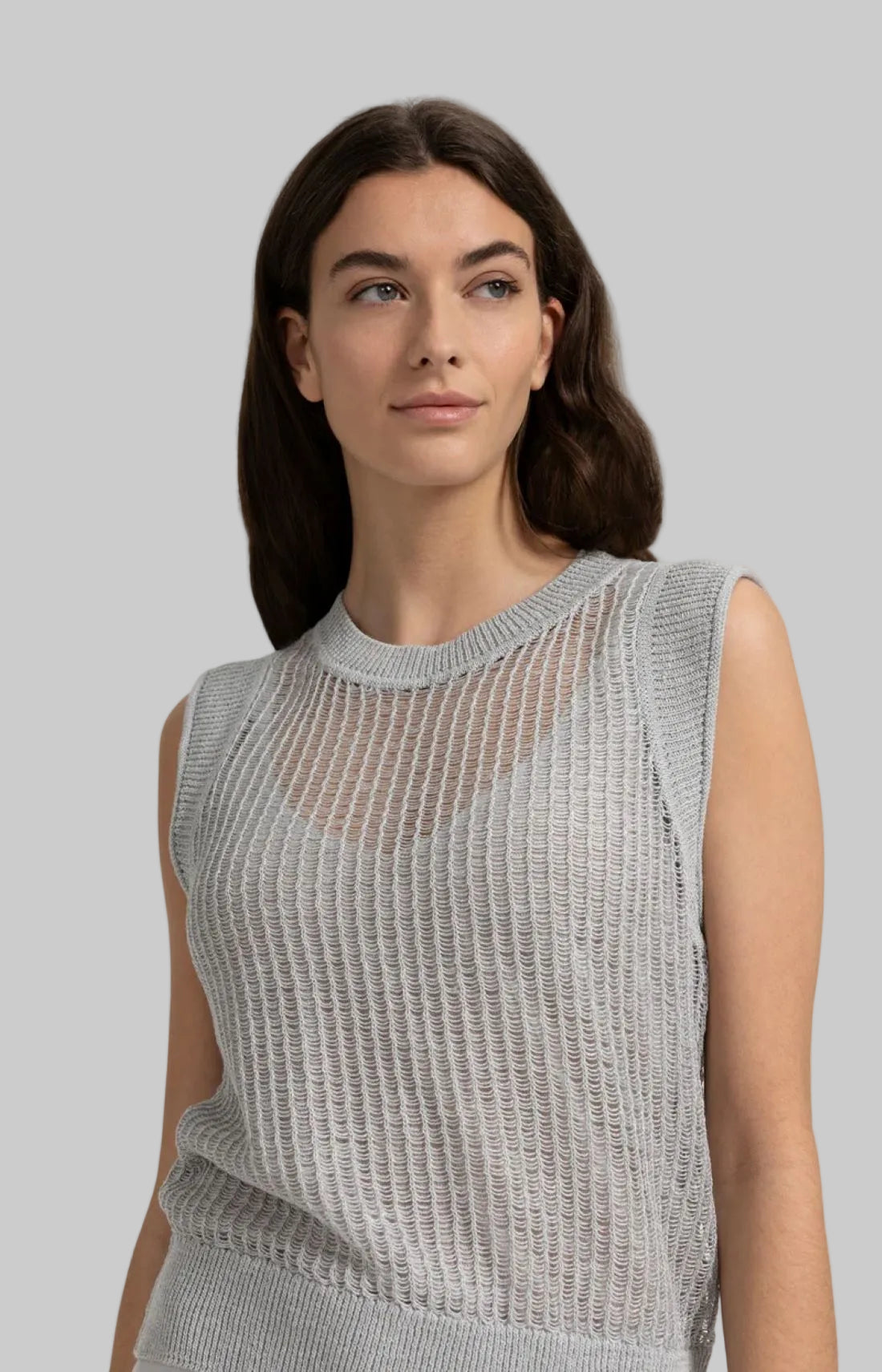 Open Knit Top With Matching Underlayer