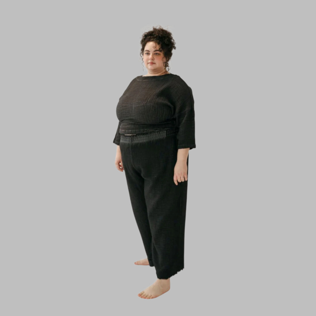Crinkle Drawstring Palazzo Pants Plus