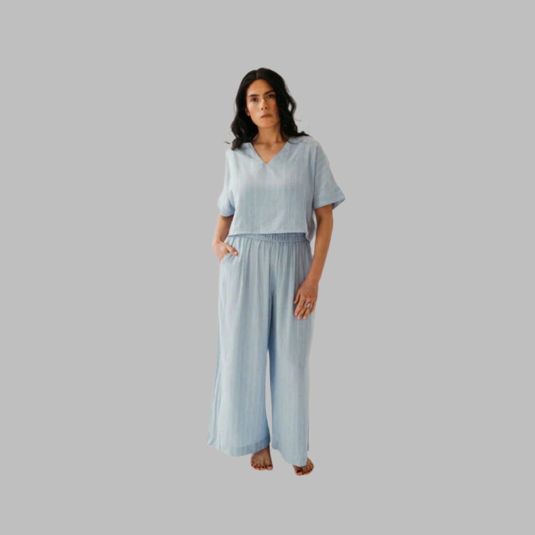 Blue Blend Palazzo Pants