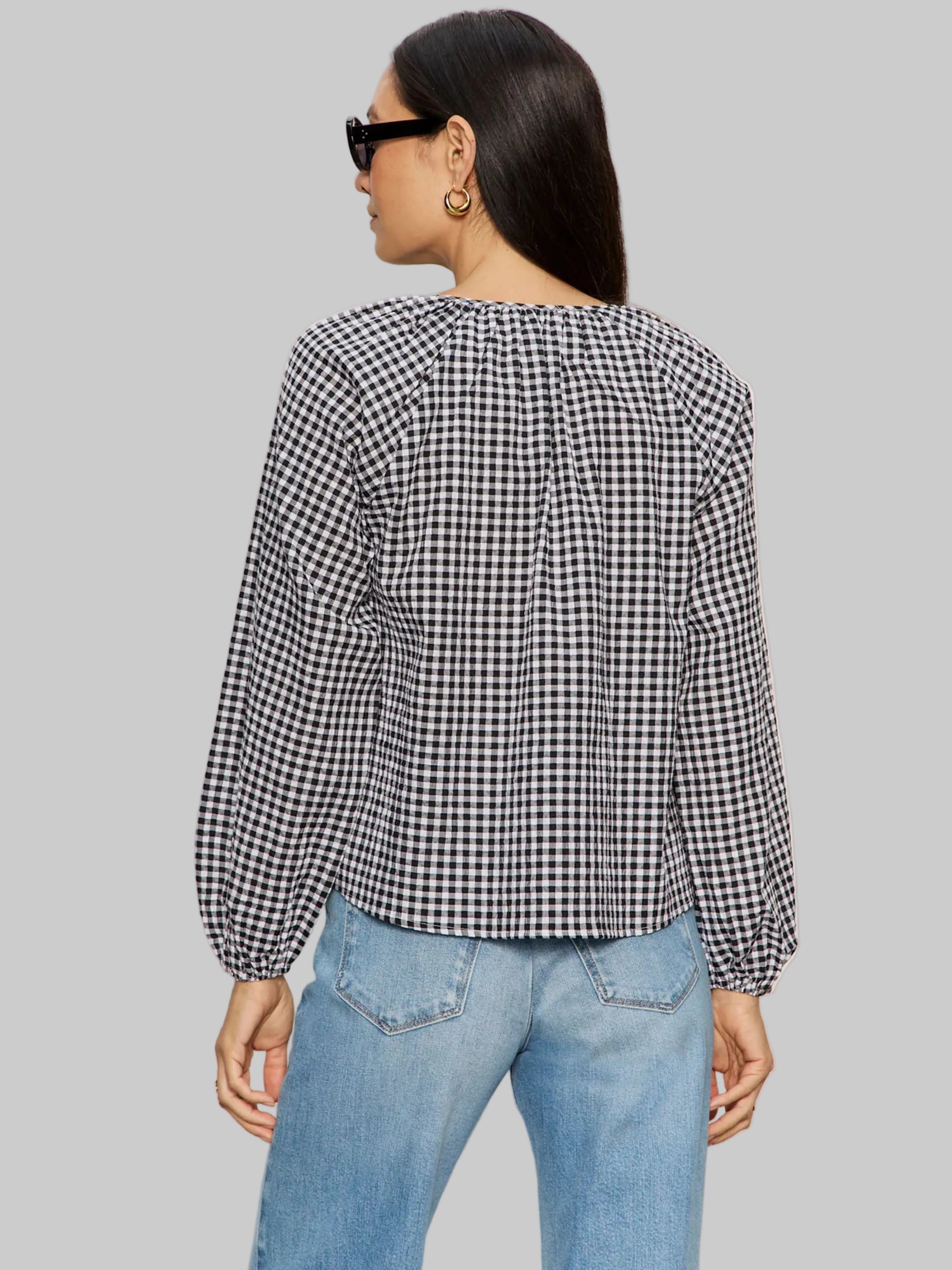 Perfect Gingham Button Blouse