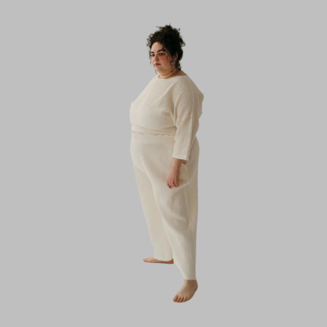 Crinkle Drawstring Palazzo Pants Plus