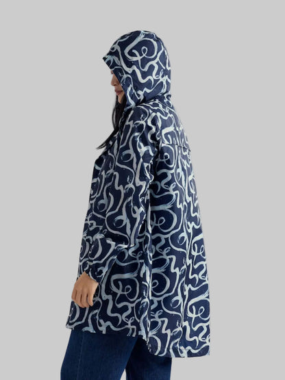 Navy Packable Raincoat