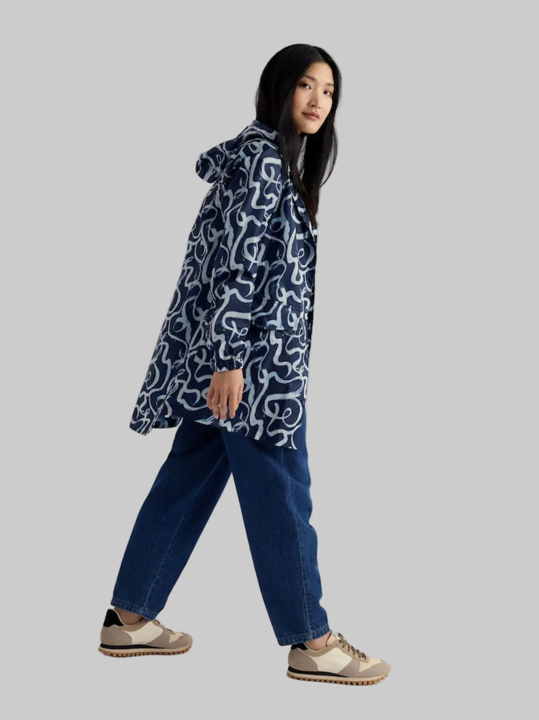 Navy Packable Raincoat